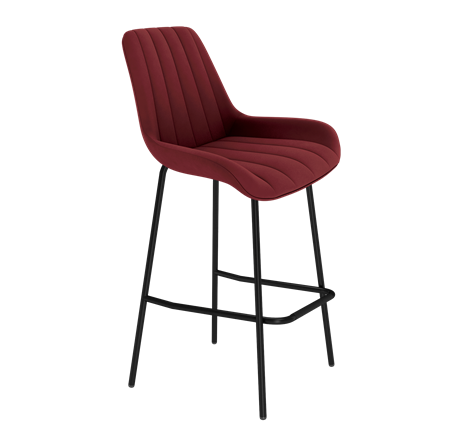 Барный стул SHT-ST37 / SHT-S29P (рубиновое вино/черный муар) в Перми - изображение