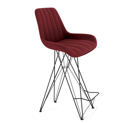 Барный стул SHT-ST37 / SHT-S66 (рубиновое вино/черный муар) в Перми - изображение