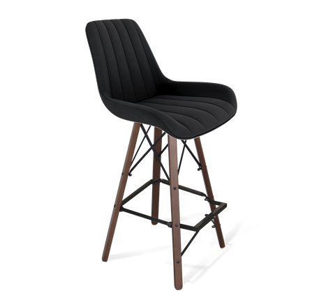 Барный стул SHT-ST37 / SHT-S80 (ночное затмение/темный орех/черный) в Перми - изображение