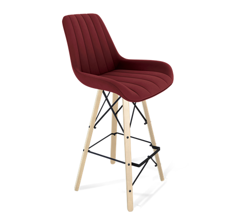 Барный стул SHT-ST37 / SHT-S80 (рубиновое вино/прозрачный лак/черный) в Перми - изображение