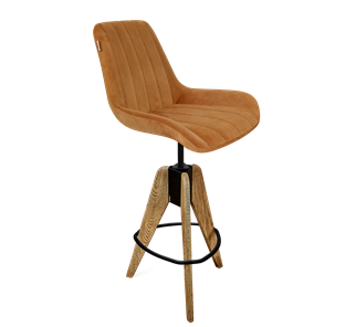 Барный стул SHT-ST37 / SHT-S92 (горчичный/браш.коричневый/черный муар) в Перми