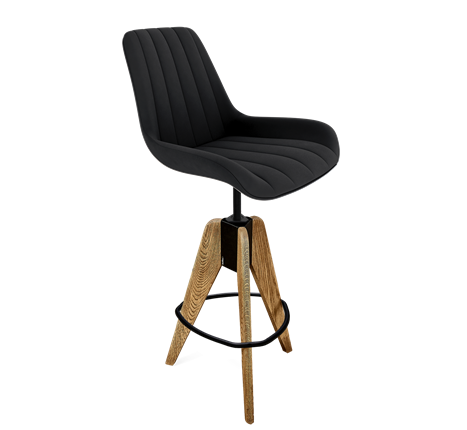 Барный стул SHT-ST37 / SHT-S92 (ночное затмение/браш.коричневый/черный муар) в Перми - изображение