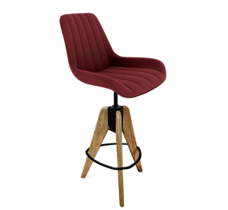 Барный стул SHT-ST37 / SHT-S92 (рубиновое вино/браш.коричневый/черный муар) в Перми - предосмотр
