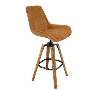 Барный стул SHT-ST37 / SHT-S93 (горчичный/браш.коричневый/черный муар) в Перми