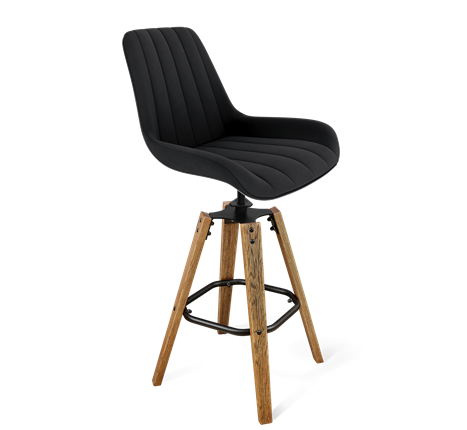 Барный стул SHT-ST37 / SHT-S93 (ночное затмение/браш.коричневый/черный муар) в Перми - изображение
