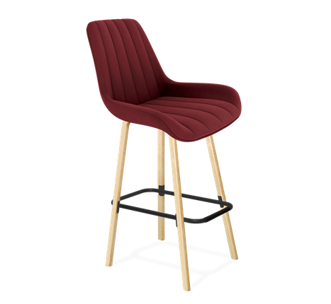 Барный стул SHT-ST37 / SHT-S94 (рубиновое вино/прозрачный лак/черный муар) в Перми - изображение