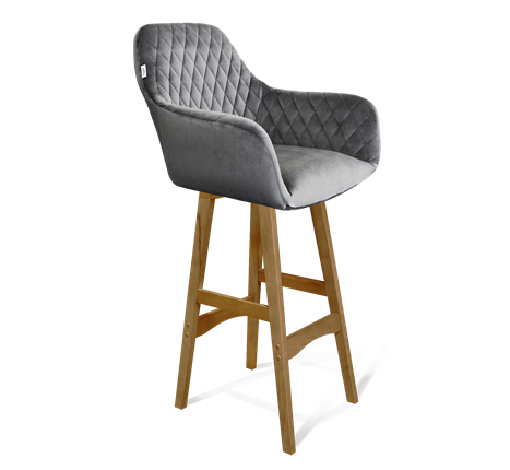 Барный стул SHT-ST38 / SHT-S65 (угольно-серый/светлый орех) в Перми - изображение