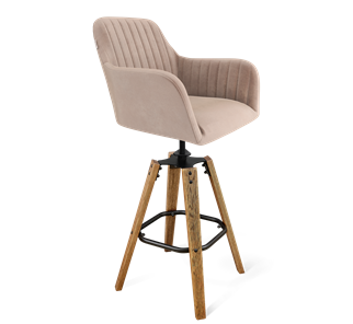 Барный стул SHT-ST38-1 / SHT-S93 (латте/браш.коричневый/черный муар) в Перми