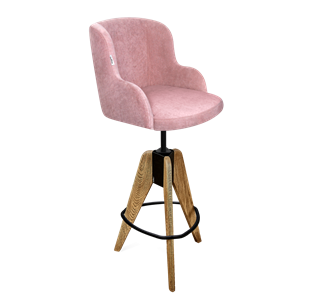 Барный стул SHT-ST39 / SHT-S92 (пыльная роза/браш.коричневый/черный муар) в Перми - предосмотр