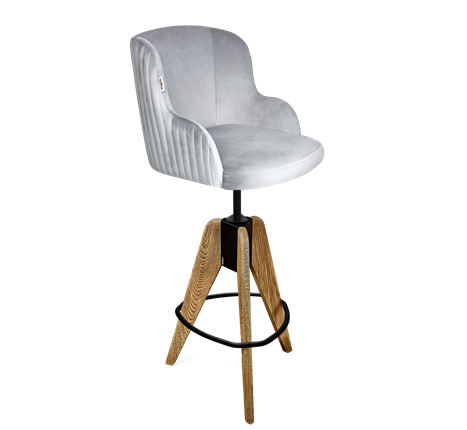Барный стул SHT-ST39-1 / SHT-S92 (серое облако/браш.коричневый/черный муар) в Перми - изображение