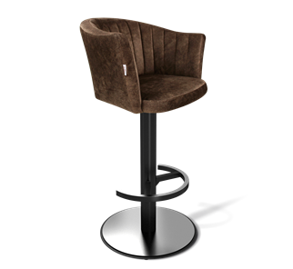 Барный стул SHT-ST42-1 / SHT-S137 (кофейный трюфель/стальной/черный муар) в Перми - предосмотр