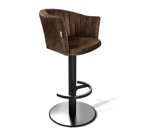 Барный стул SHT-ST42-1 / SHT-S137 (кофейный трюфель/стальной/черный муар) в Перми - изображение