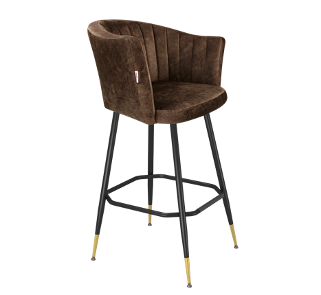 Барный стул SHT-ST42-1 / SHT-S148 (кофейный трюфель/черный муар/золото) в Перми - изображение