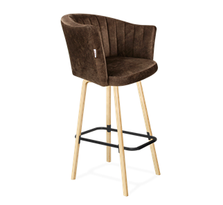 Барный стул SHT-ST42-1 / SHT-S94 (кофейный трюфель/прозрачный лак/черный муар) в Перми - предосмотр
