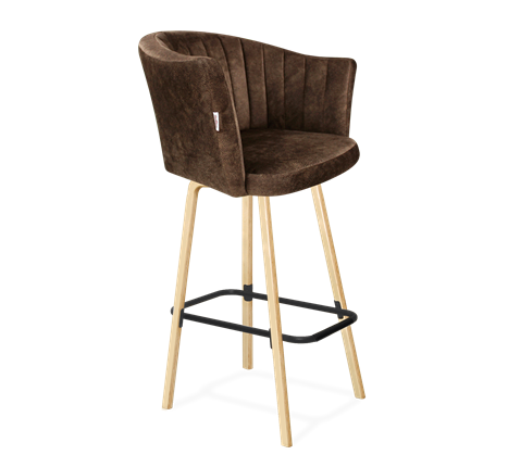 Барный стул SHT-ST42-1 / SHT-S94 (кофейный трюфель/прозрачный лак/черный муар) в Перми - изображение