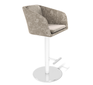 Барный стул SHT-ST43-1 / SHT-S128 (карамельный латте/хром/белый муар) в Перми
