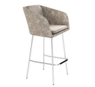 Барный стул SHT-ST43-1 / SHT-S29P (карамельный латте/хром лак) в Перми
