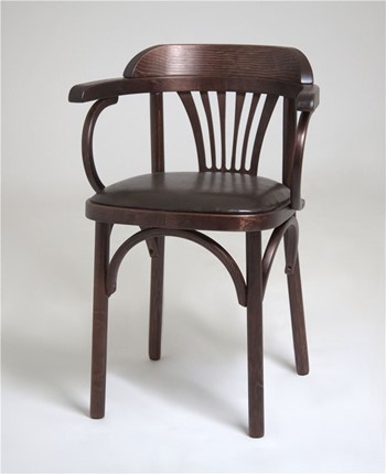 Обеденный стул Венский мягкий, кожзам коричневый/темный тон в Перми - изображение