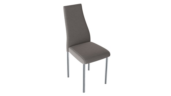 Обеденный стул Клэр (Хром/рогожка коричневая) в Перми - изображение