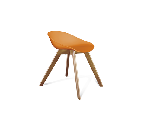 Кухонный стул SHT-ST19/S39 (оранжевый/светлый орех) в Перми - изображение