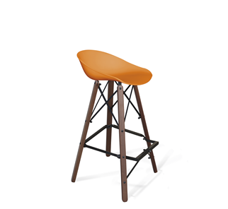 Барный стул SHT-ST19/S80 (оранжевый/темный орех/черный) в Перми - предосмотр