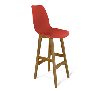 Барный стул SHT-ST29/S65 (красный ral 3020/светлый орех) в Перми