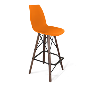 Барный стул SHT-ST29/S80 (оранжевый ral2003/темный орех/черный) в Соликамске