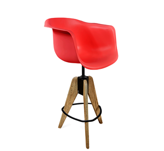 Барный стул SHT-ST31/S92 (красный/брашированный коричневый/черный муар) в Перми