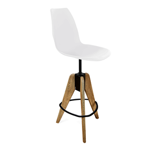 Барный стул SHT-ST29/S92 (белый/брашированный коричневый/черный муар) в Перми - предосмотр