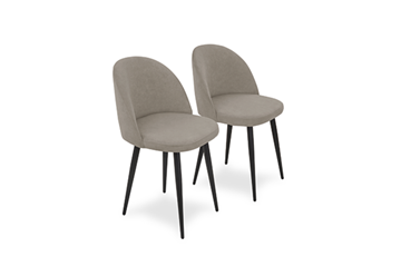 Комплект из 2-х  мягких стульев для кухни Лайт бежевый черные ножки в Перми