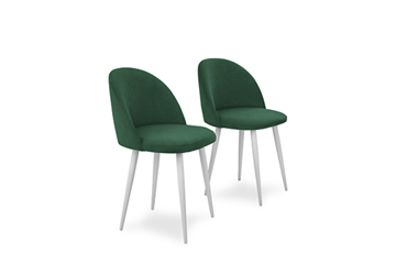 Комплект из 2-х кухонных стульев Лайт изумрудный белые ножки в Перми - предосмотр