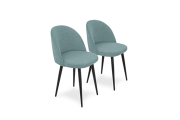 Комплект из 2-х  мягких стульев для кухни Лайт мятный черные ножки в Березниках