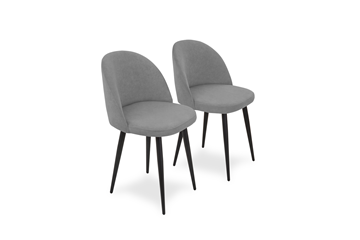 Комплект из 2-х кухонных стульев Лайт серый черные ножки в Перми