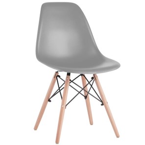 Комплект стульев 4 шт. BRABIX "Eames CF-010", пластик серый, опоры дерево/металл, 532632, 2033A в Чайковском