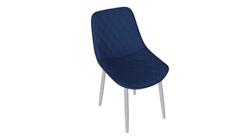 Обеденный стул Oscar (Белый муар/Велюр L005 синий) в Соликамске