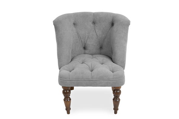 Мягкое кресло Бриджит серый ножки коричневые в Перми - изображение