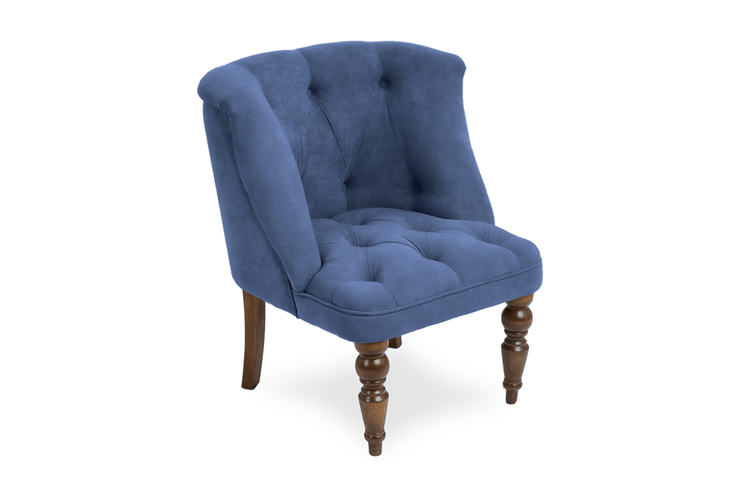 Кресло на ножках Бриджит синий ножки коричневые в Перми - изображение 1