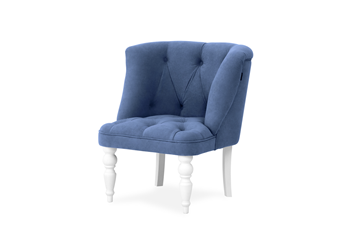 Мягкое кресло Бриджит синий ножки белые в Перми