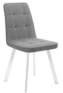 Кухонный стул 207, микровелюр B22 grey, ножки белые в Перми - предосмотр