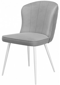 Обеденный стул 209, микровелюр B22 grey, ножки белые в Перми - предосмотр
