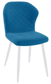 Обеденный стул 239 синий, ножки белые в Перми