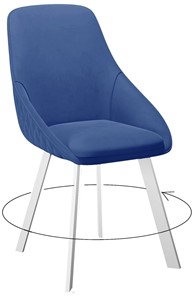 Мягкий стул 246 Поворотный, Микровелюр Z20 Синий / опоры белые в Березниках