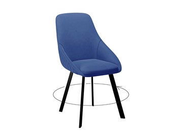 Мягкий стул 246 Поворотный синий/черный в Березниках