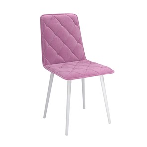 Кухонный стул Антика, велюр тенерифе розовый/Цвет металл белый в Перми - предосмотр