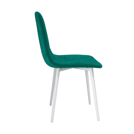 Обеденный стул Белла, велюр тенерифе изумруд/Цвет металл белый в Перми - изображение 2