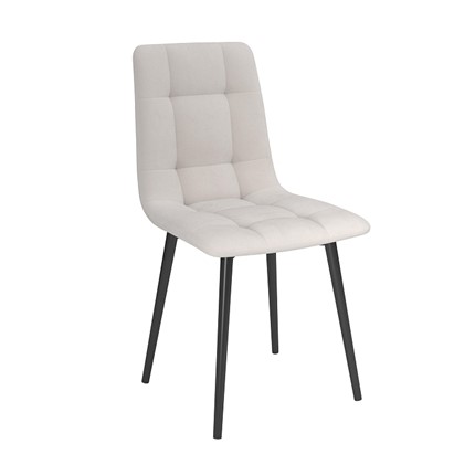 Обеденный стул Белла, велюр тенерифе крем/Цвет металл черный в Перми - изображение