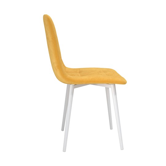 Кухонный стул Белла, велюр тенерифе куркума/Цвет металл белый в Перми - изображение 2