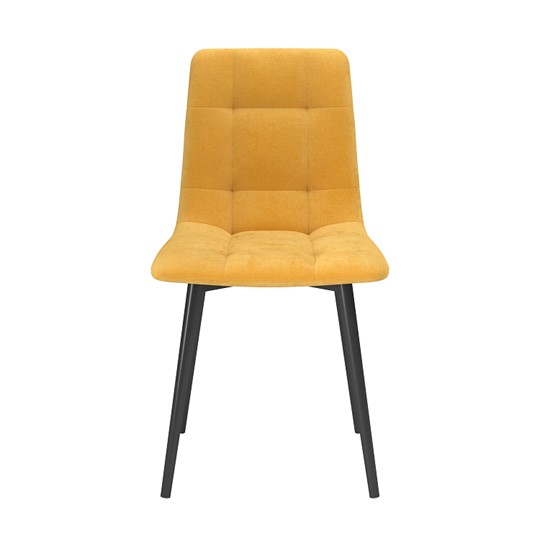 Обеденный стул Белла, велюр тенерифе куркума/Цвет металл черный в Чайковском - изображение 1
