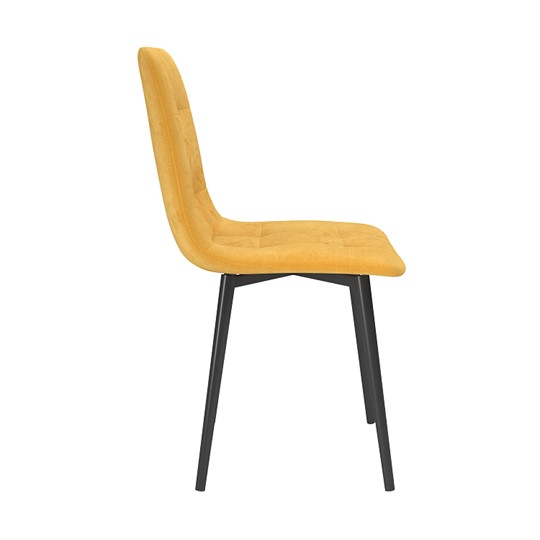 Обеденный стул Белла, велюр тенерифе куркума/Цвет металл черный в Перми - изображение 2