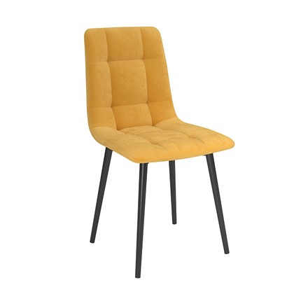 Обеденный стул Белла, велюр тенерифе куркума/Цвет металл черный в Чайковском - изображение
